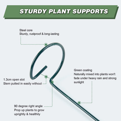 Joyhalo 12 Pack Plant Support Stakes 36 Inches, Plant Stakes, Flower Stakes with 24 Twist Ties, Garden Sticks for Plants Hibiscus, Sunflower, Red Hot Poker, Hydrangea, Tomato, Sapling Etc
