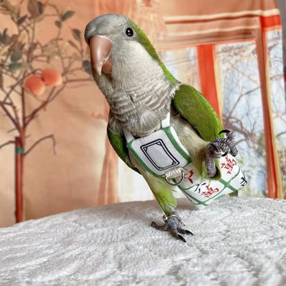 Bird Diaper Harness Flight Suit Clothes, Parrot Flight Suit with Leash for Parrot, Bird Flying Clothes with Rope and Handle for Outdoor Activities Training (with Leash,Cockatiel)