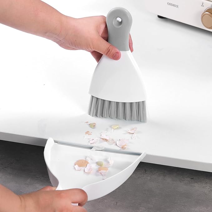 NACENA Mini Dustpan and Brush Set, Small Broom and Dustpan Set Dust Pan and