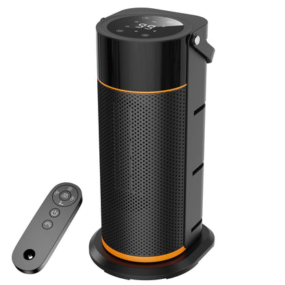 HiLUNDA Portable Electric Space Heater - 1500W PTC Ceramic Fast Safety Heat Heaters with Remote, Timer, 70° Swing, LED Display and Child Lock for Office Bedroom Home Indoor Use