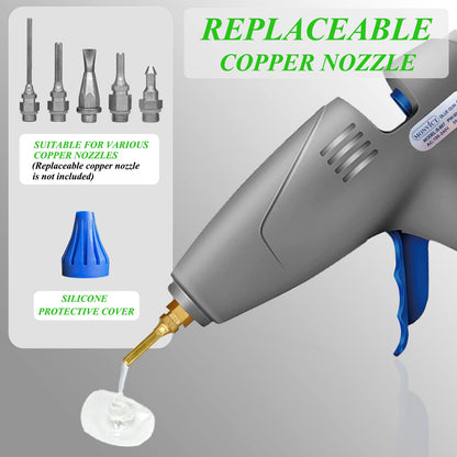 Full Size Hot Glue Gun, MONVICT 120W&80W Glue Guns Dual Temp Large Industry Glue Gun, Corded Detachable Cord Use Stand-Up Base Anti-drip Hot Melt Glue Gun with 12 Glue Sticks for Art DIY Craft Repair