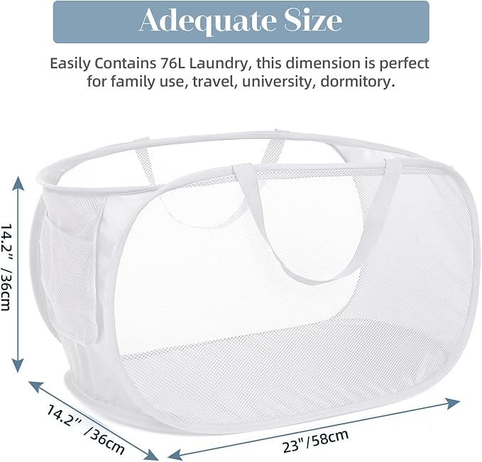 4 Pack Collapsible Laundry Baskets, Foldable Laundry Basket