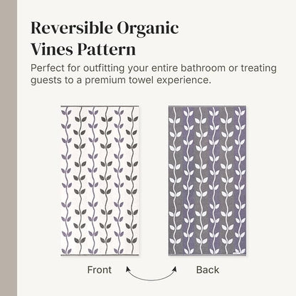 Modern Threads Organic Vines 6-Piece 100% Cotton Towel Set – Yarn Dyed Jacquard