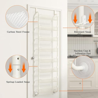 MIAOLI Over the Door Pantry Organizers and Storage, 8-Tier Spice Rack, Home &