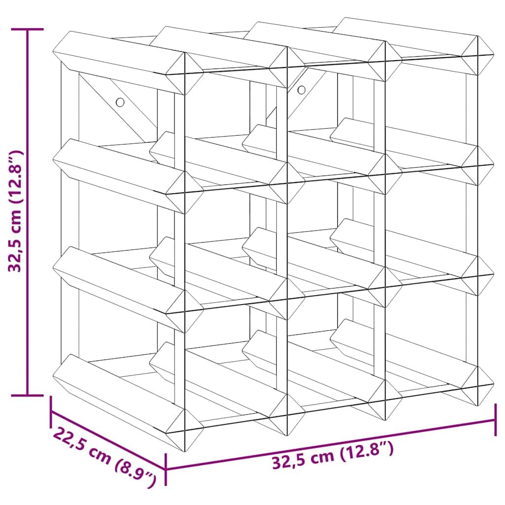 vidaXL Countertop Wine Rack, Wine Bottle Holder for 12 Bottles, Wine Storage, Wine Bottle Organizer for Living Room, Modern, Solid Pine Wood