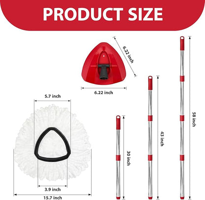 Spin Mop Replacement Set for O-Ceda EasyWring 1-Tank System, Includes 2 Mop