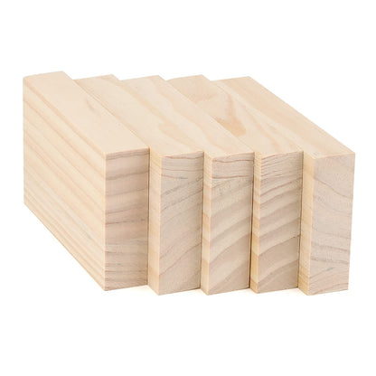 LEXININ 10 PCS Unfinished Wood Blocks, 5 x 3 x 1 Inch Wooden Cubes, Whittling Blocks for Crafts, DIY Projects, Carving