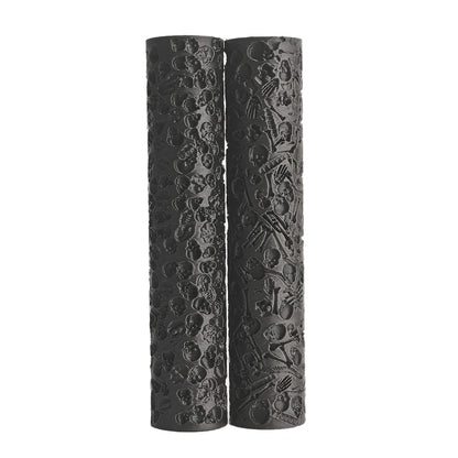 LuckyVin Texture Roller Set, 2-Pack Dual Skull & Bone Pattern for Clay, Polymer Clay, RPG & Miniature Terrain Making, 4.92 Inch Sculpting Tools (Skull Pattern Set)