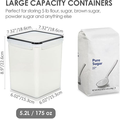 Vtopmart 4 PCS Large Food Storage Containers 5.2L / 175oz, 4 Pieces BPA Free