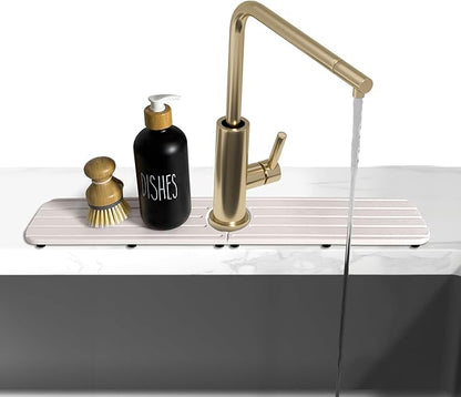 20inch x 4inch Kitchen Sink Faucet Mat, Water Absorbing Stone Faucet Splash