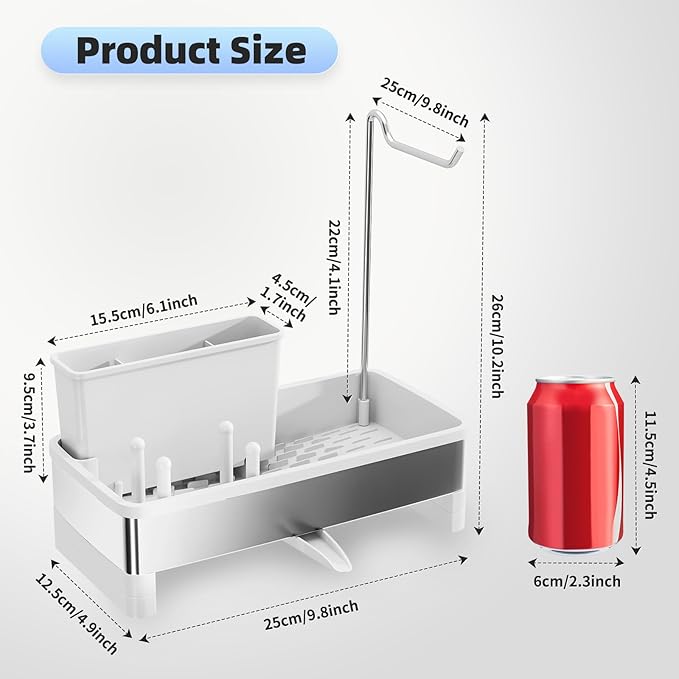 Ewaiira Stainless Steel Sink Caddy, Sponge Holder