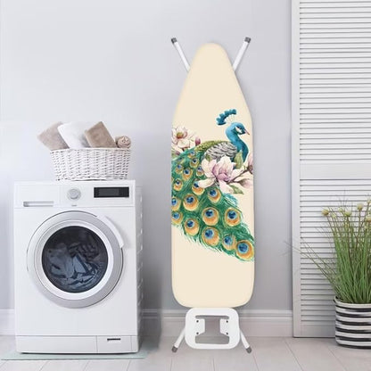Durable Iron Board Cover Non Stick Scorch Easy-Fit Peacock Ironing Board Cover