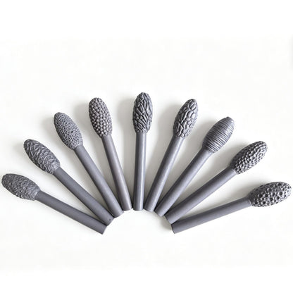 Texture Tool Sets for Clay Art - 9/23pcs Oval Clay Modeling Pattern Rollers Kit with Ergonomic Handles, Small Clay Texture Rollers for Polymer Clay, Pottery (9pcs Single Head)