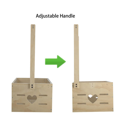 ARTAWEIN Wooden Baby Shower Crate Closet Clothes Hangers Dividers Large Gift Basket Boys Girls Wood Box Storage Display Handles Ivy Garland Welcome Gifts New Parents