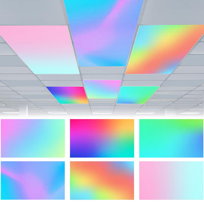VIHOSE 6 Pcs Fluorescent Light Covers for Ceiling Lights Classroom Magnetic Light Covers Classroom Filters Office School Drop Ceiling, 4 x 2 ft(Neon)