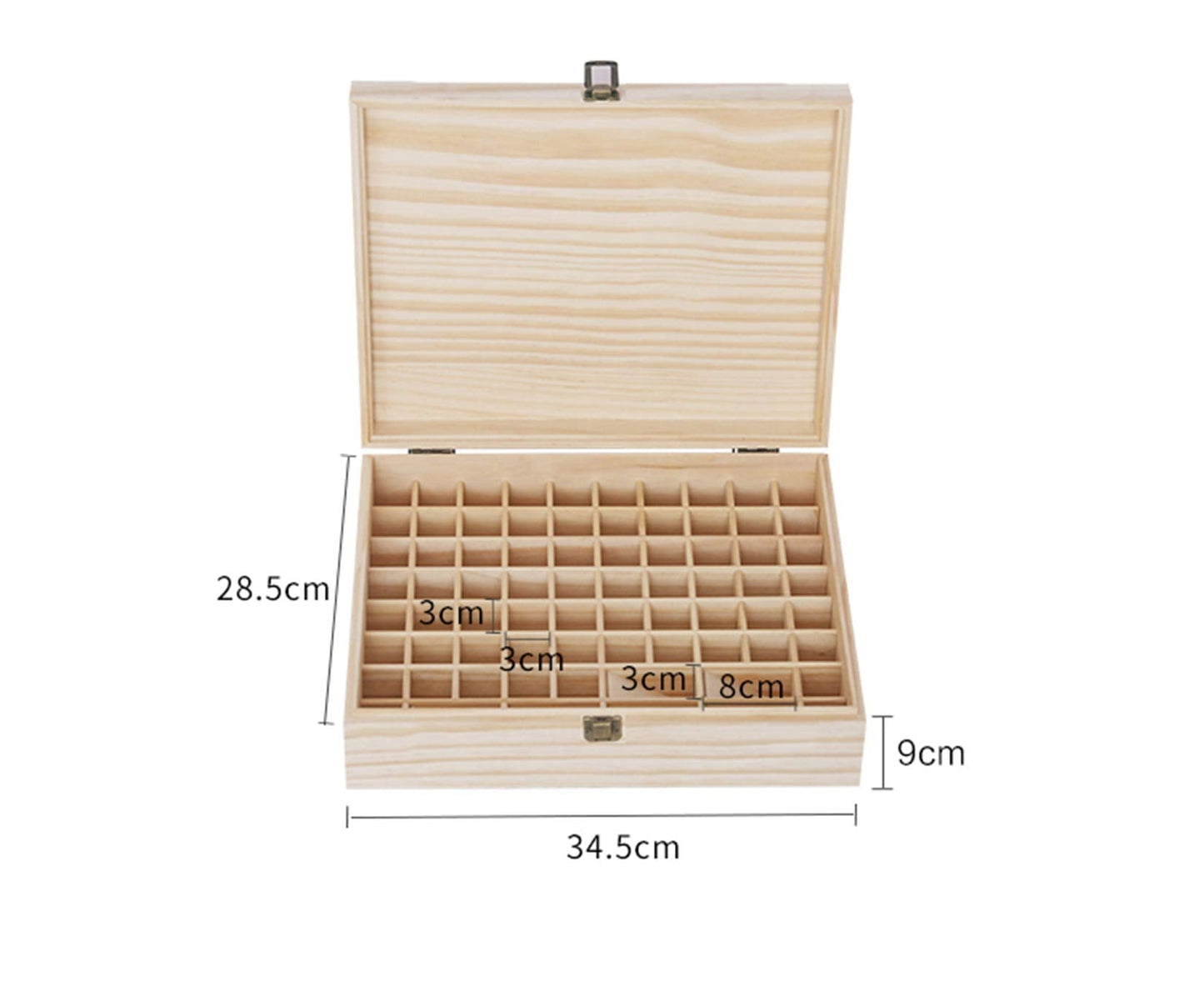 Pure Vie Wooden Essential Oil Storage Box Home Fragrance Carrier Case, Holds 74 Bottle (Fits 5-20ml) - Aromatherapy Organizer Makeup Nail Polish Perfume Container - Keep Your Oil Safe & Space Saver