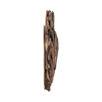 Wooden Driftwood Turtle Sculpture – Relaxed Coastal Room Decor Accent, Living Room or Patio Wall Display, Organic Texture and Artful Home Decor Silhouette – 16"x 22"x 3", Brown