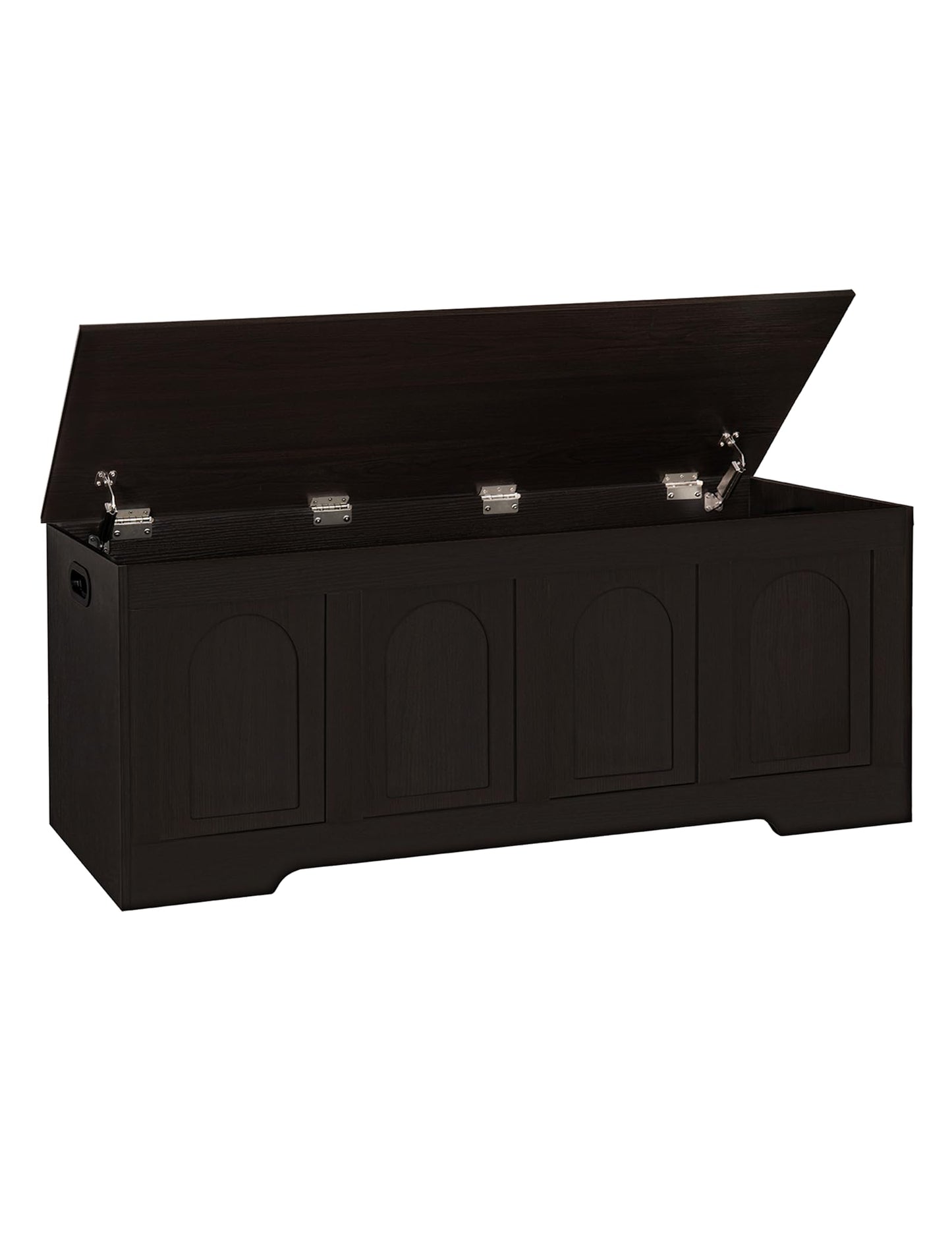DINZI LVJ Storage Chest, 50” Extra Large Storage Bench with 2 Safety Hinges, Wooden Toy Box with Flip-Top, Large Trunk for Living Room, Playroom, Easy Assembly, Espresso