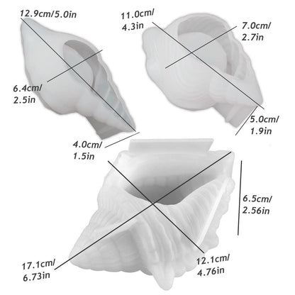 3PCS Conch Silicone Tray Resin Mold Unique Sea Snail Mould for Epoxy Resin Casting Jewelry Plate Candle Holder Trinket Storage Mold for DIY Art Crafts Supplies Home Decor