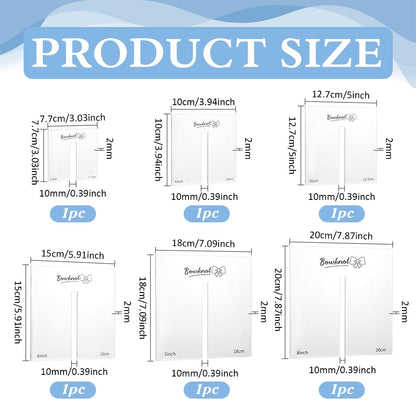 BENECREAT 6Pcs Bow Maker Templates, 3"/ 4"/ 5"/ 6"/ 7"/ 7.9" Acrylic Bow Tie Boards Craft Sewing Tool for Ribbon Bow Making Hair Bows Gift Bows Crafts Making, Slot: 0.39inch
