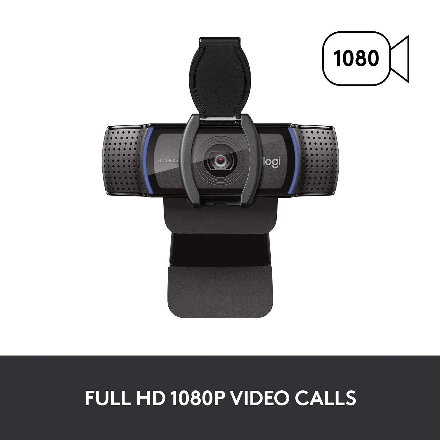 Logitech C920S HD Pro Webcam, Full HD 1080p/30fps Video Calling, Clear Stereo Audio, Light Correction, Privacy Shutter, Works with Skype, Zoom, FaceTime, Hangouts, PC/Mac/Laptop/Tablet/Xbox