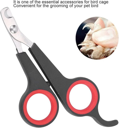 Bird Nail Clippers, Stainless Steel Small Animal Nail Clippers, Half Moon Pet Nail Scissors, Plastic Handle Pet Nail Clipper Scissors, Clipper Bird Grooming for Small Parrot Birds