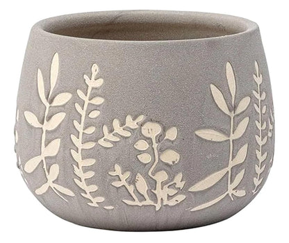 The Bridge Collection Leaf Patterned Ceramic Planter-Modern Indoor Plant Pot Perfect for Succulents and Small Plants