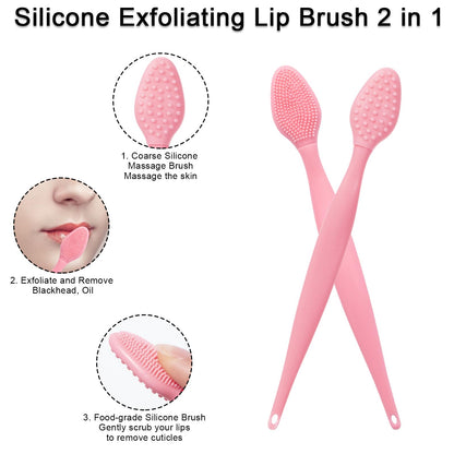 Silicone Facial Cleansing Brush 3 Pack, Beomeen 4 in 1 Handheld Face Scrubber for Deep Gentle Exfoliating, Double-Ended Face Wash Scrub Brush for Face Skincare and Massage (Green)