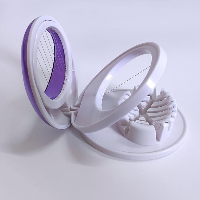 Egg Slicer for Hard Boiled Eggs,Easy to Cut Egg into Slices, Wedge and Dices, Sturdy ABS Body with Stainless Steel Wires,Non-slip Feet,Dishwasher Safe, BPA Free (Blue)