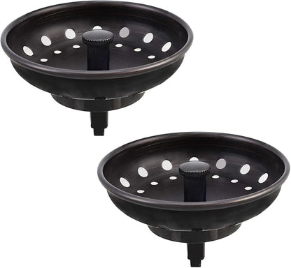 KONE Kitchen Sink Stopper and Strainer 2 Pack Oil Rubbed Bronze Sink Basket