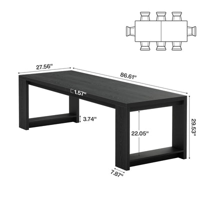 Tribesigns 7 ft Conference Table for 6 to 8 People, Modern Rectangle Meeting Room Desk for Boardroom, Home Office (Black)