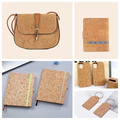 9 Pcs Soft Natural Texture Cork Faux Leather Sheets A4 Size Thin Real Cork DIY Crafts Fabric for Earrings Handbags Wallets Handicraft Accessories