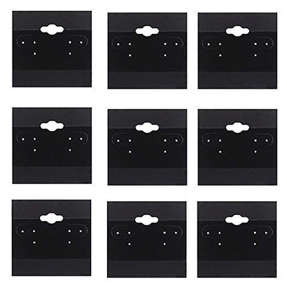 Adorox 200 Piece Black Earring Card Holders with Back Hook – Perfect for Earring Display and Organization