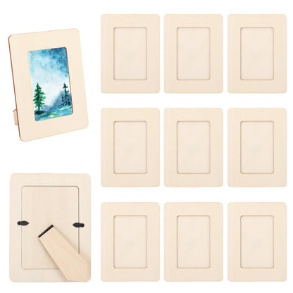 GNIEMCKIN 35 PCS 3.16 x 4.7 Inch Wooden Picture Frames, Unfinished Solid Wood Photo Frames for Crafts, Perfect for DIY Painting and Decorative Projects