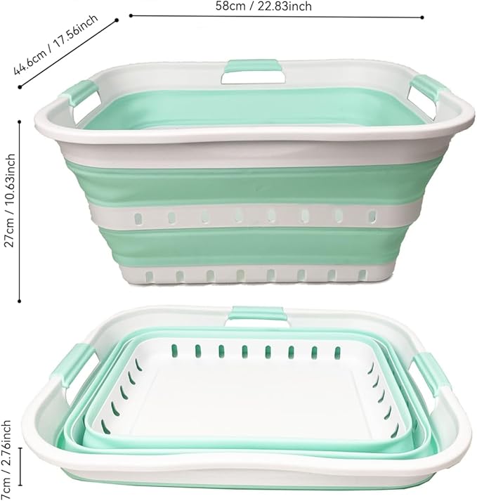 SAMMART 42L Collapsible Plastic Laundry Basket