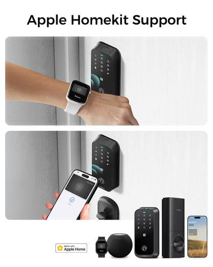 Smart Lock with Apple Home Key, Fingerprint Keyless Entry Door Lock Deadbolt for Front Door, Works with Homekit, Keypad, Auto Lock & Easy Install, US Tel Support