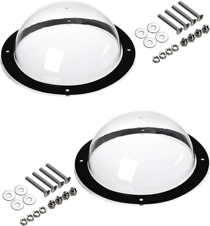 Goaste 2 Pack Dog Fence Window, 12.4 Inch Clear Pet Dome, Durable Plastic Pet Peek Windows Playground, Doggie Fence Safe Domes, Pets Supply for Dog Cat Horse, 12.4 x 4.9 Inch