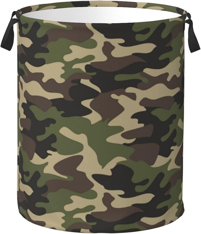 Green Camouflage Laundry Hamper Bag