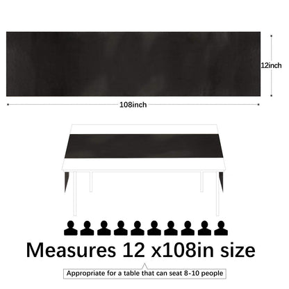 5 Pack Black Table Runners 12 x 108 Inches Long Smooth Silk Satin Table Runner for Party Wedding Birthday Banquet Decoration