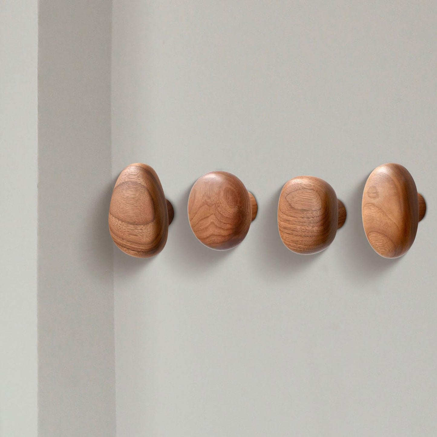 DimyFew 4Pcs, Wood Wall Mounted Coat Hooks Wooden Coat Hooks Coat Racks Wood Cabinet Knobs Wall Hooks for Scarf, Bag,Hat,Bedroom,Home