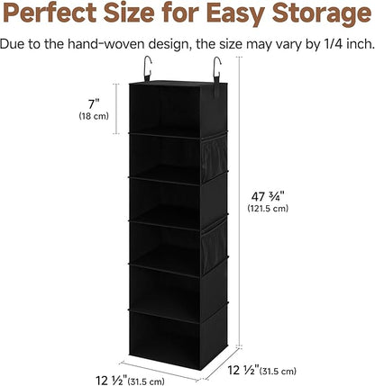 StorageWorks 6-Shelf Hanging Closet Organizers, Foldable Closet Storage