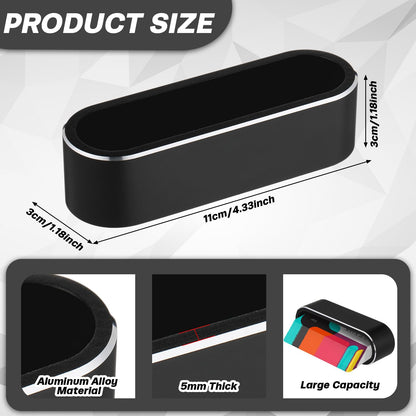 Gilprop 2 Pack Aluminum Business Card Holder Metal Name Card Display Stand Organizer for Desk Man Office Home(Black)
