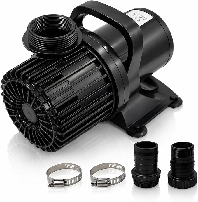 HALF OFF PONDS Submersible Water Pump, 10,000 GPH Pond Pump with 200FT Power Cord and 31FT Max Head, 720W Ultra Quiet Energy Efficient Pump for Koi Pond, Fountain, Waterfall, Water Garden, Skimmer