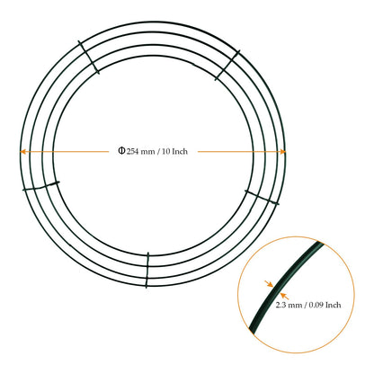 MUKCHAP 20 Pack 10 Inch Round Metal Wreath Frame Ring, Floral Wire Wreath Form for DIY Crafts, Wedding, Party, Green