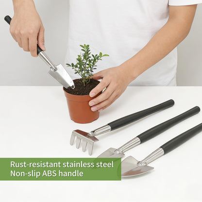 30PCS Mini Succulent Gardening Tools Set with 19.7" Waterproof Repotting Mat, Complete Indoor Plant Care Kit for Transplanting, Potting, Bonsai, Cactus, Houseplant & Fairy Garden
