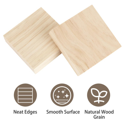 Acrux7 20 Pack 4x4x1 Inch Wood Squares, Unfinished Wooden Panels, Blank Natural Pine Wooden Boards for Crafts, Painting, Laser Engraving, Wood Burning, DIY Coasters