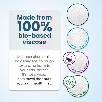 Clean Skin Club Clean Towels® XL Variety 4-Pack Travel Set, Disposable Face