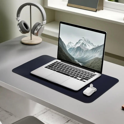 Leather Desk Pad – Premium Leather Desk Mat for Office and Home, Elegant Desk Mat and Writing Pad Maruse - Navy Blue