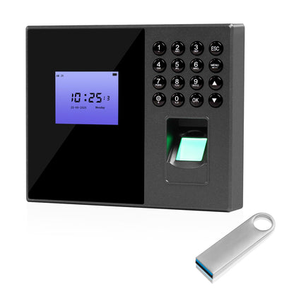 OBO HANDS Biometric Time Clocks for Employees- No Monthly Fees - Time Punch Machine for Small Business - Fingerprint/Card/Password Attendance Systems with Power Plug - Easy Reporting