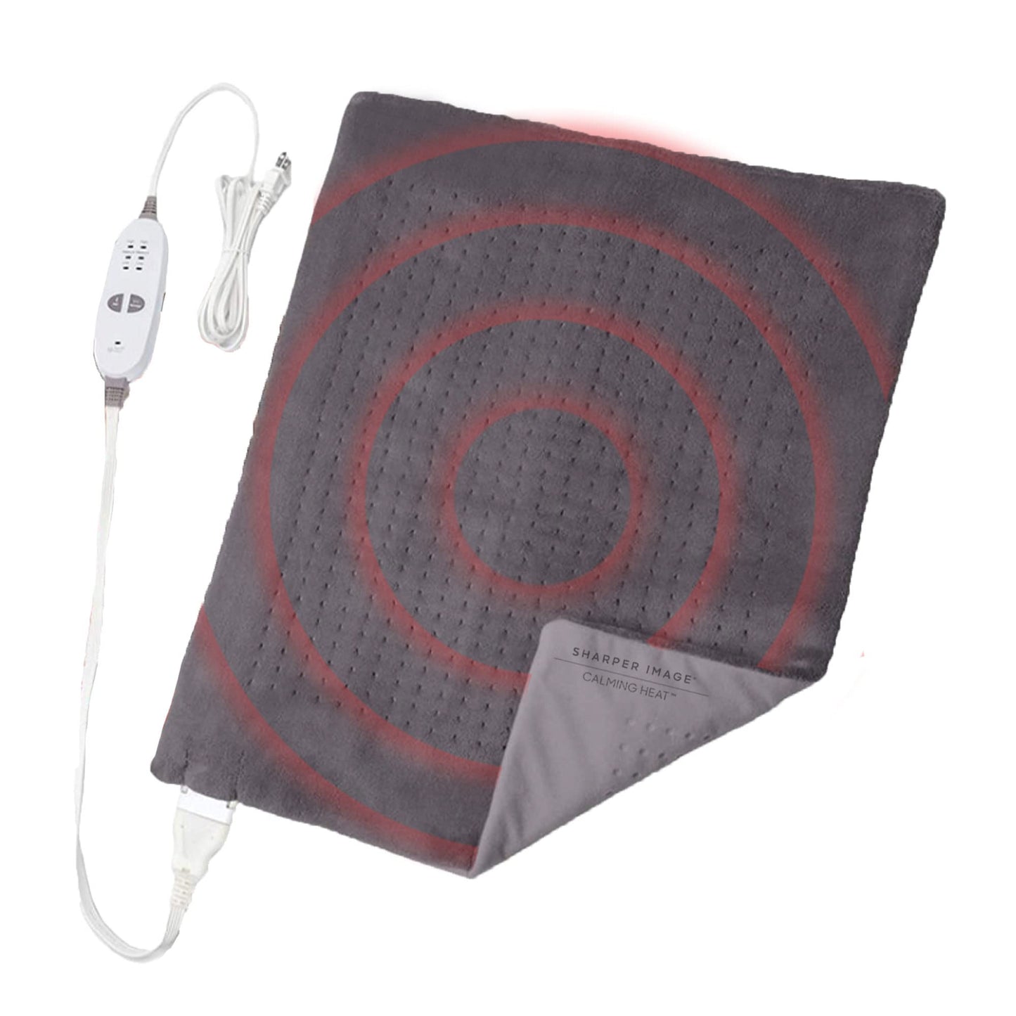 Calming Heat Massaging Weighted Heating Pad by Sharper Image- Electric Heating Pad with Massaging Vibrations, Auto-Off,12 Settings- 3 Heat, 9 Massage- 27 Relaxing Combinations, 12” x 24”, 4lbs